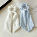 Stylish pigtail hair bow clips with soft ribbon design