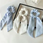Elegant hair bow clips with ribbon for daily style