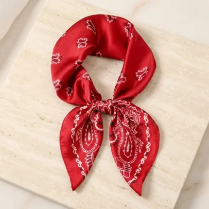 Womens Headband Scarf with elegant red silk finish